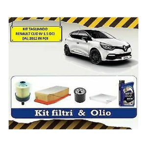 Kit Tagliando 5 Lt Olio Elf 5w30 + 4 Filtri Tecneco Clio Iv 1.5 Dci 90cv