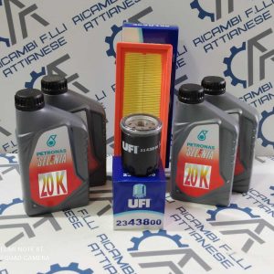 Kit tagliando 2 filtri ufi fiat 500 dal 2007 1.2 benzina e 4 lt olio selenia 20k