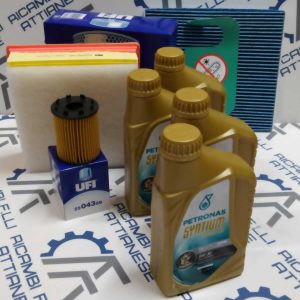 Kit tagliando 3 filtri 4 lt petronas 5w30 opel corsa d 1.3 cdti impianto purflux