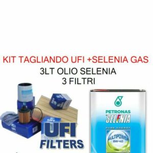 Kit tagliando filtri ufi lancia ypsilon 1.2 gpl 3 litri olio multipower dal 2011