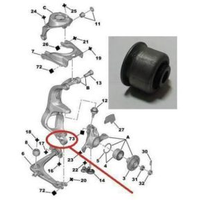 Per Peugeot 407 508 Citroen C5 C6 FRONT boccola Perno Asse NUOVO